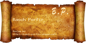 Basch Porfir névjegykártya
